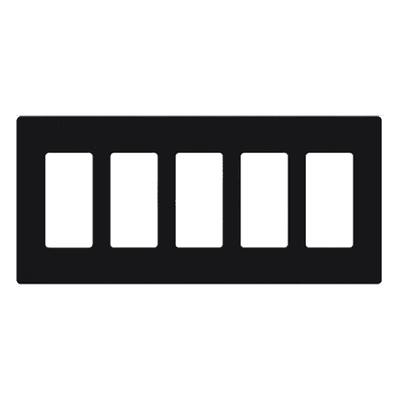 Placa de pared / 5 espacios / 10.18 x 4.69 x 0.30 in / Sin tornillos / Acabado Midnight satinado SC5MN LUTRON ELECTRONICS