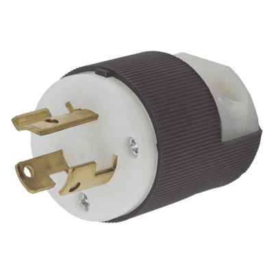 Clavija Industrial con Bloqueo de Media Vuelta / 15 A 250 V CA / 2 Polos 3 Hilos / Color Blanco y Negro / Nema L6-15P. HUB-HBL-4570C HUBBELL