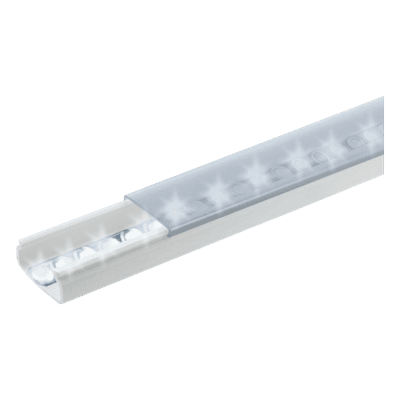 Canal para Tira LED / 20 x 10 mm / Tapa Transparente / PVC Autoextinguible / 1.53 m (5.02 ft) / Adhesivo Integrado TMK-1020-TP2 THORSMAN