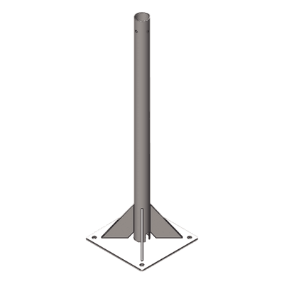 Mástil de Telecomunicaciones / 5 m (16.4 ft) / Tubo 2" Cédula 30 / Acero A36 / Galvanizado en Caliente / Placa Base 30 x 30 cm SB-MPR-5M SYSCOM TOWERS