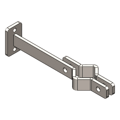 Herraje Lateral para Mástil / Acero A36 Galvanizado / 25 cm / Tubo 34-51 mm / Tornillería 5/16 SHPRP SYSCOM TOWERS