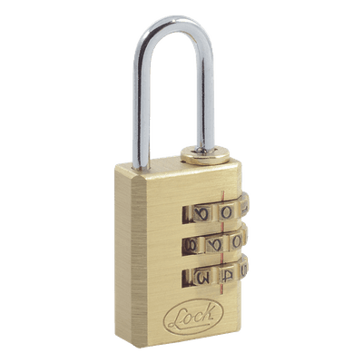 Candado de Combinación / Cuerpo Latón 20 mm / Gancho 3 mm / 3 Pasos de Seguridad / Nivel 3 / Discos Programables SYS-10CA LOCK