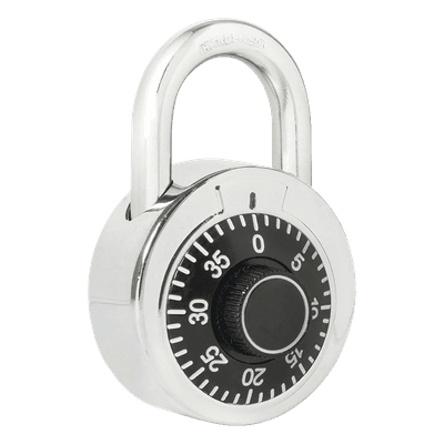 Candado de Combinación / Cuerpo 50 mm / Seguridad Nivel 3 / Combinación de Disco 3 Pasos / Gancho 7.5 mm / Acero Cromado SYS-L26S50NGB LOCK