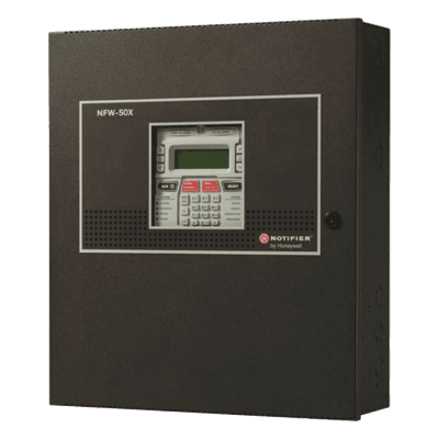 Panel de Control de Alarma Contra Incendio Direccionable / 50 Dispositivos / Comunicador IP y POTS Preinstalado / 2 Circuitos NAC / LCD 80 Caracteres / UL 864 10ª Edición NFW-50X NOTIFIER
