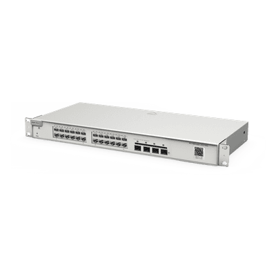 Switch Administrable Capa 2 / 24 Puertos Gigabit / 4 SFP+ 10Gb / Conmutación 128 Gb/s / Sin Ventilador / Protección 6 kV