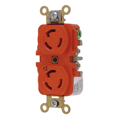 Receptáculo Duplex de Media Vuelta / 15 A / 125 V CA / 2 Polos 3 Hilos / NEMA L5-15R / -40°C a 75°C / 0.10 ft x 0.27 ft x 0.14 ft HUB-IG-4700A HUBBELL