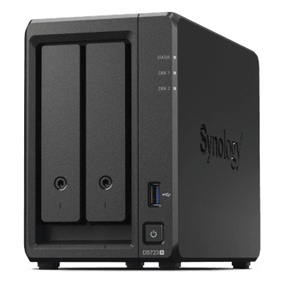 Servidor NAS de 2 Bahías (Expandible a 7 Bahías) / Hasta 126 TB / Servicio Nube Gratis (P2P) / Administración Remota y Respaldo Programado DS723PLUS SYNOLOGY