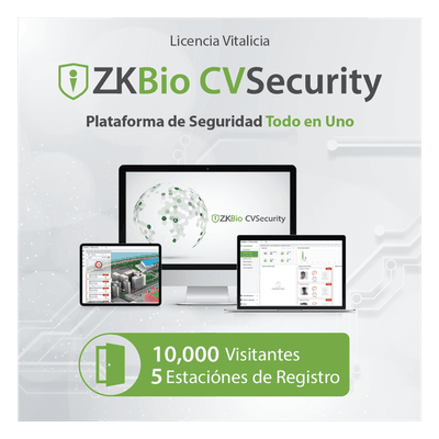 Licencia de Software / Gestión de 10,000 Visitantes / 5 Estaciones de Registro / Compatible PDS-3000 ZKCVVISP51W ZKTECO