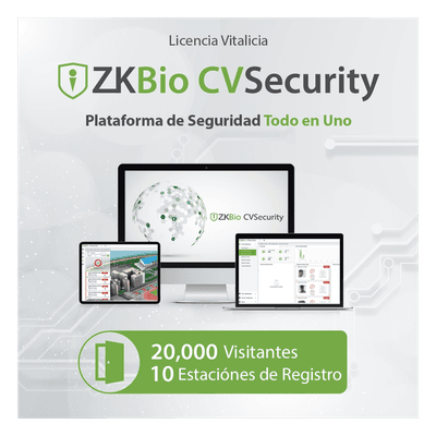 Licencia de software / Gestión de visitantes / 20,000 visitantes mensuales / 10 estaciones de registro / Compatible con PDS-3000 ZKCVVISP102W ZKTECO