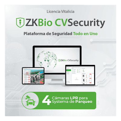 Licencia de Software / 4 Carriles de Estacionamiento / Reconocimiento de Placas LPR / Control de Acceso Vehicular ZKCVPARKP4 ZKTECO