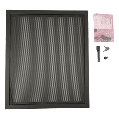Puerta Ventilada para Gabinete / Acero Calibre 16 / Tamaño B 2 Niveles / Bisagra Reversible 180° / 61.28 cm x 72.71 cm / Color Negro EQDR-B4 NOTIFIER