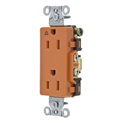 Contacto Dúplex / 15A 125V / NEMA 5-15R / 2 Polos 3 Hilos / Grado Comercial Decorativo / Nylon / -40°C a 75°C HUB-IG15DR HUBBELL
