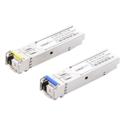 Transceptor Óptico SFP Bidireccional / 1.25 Gbps / Monomodo 3 km (9842.5 ft) / 1310 & 1550 nm / LC/UPC Simplex / DDM / Hot-Plug / 2 Piezas LP-SFP-BD-1G-3 LINKEDPRO BY EPCOM
