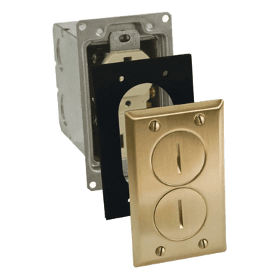 Caja de Piso con Receptáculo / 15A / 125V / 1 Gang / Acabado Latón / 3.25 x 5.313 x 4.75 in