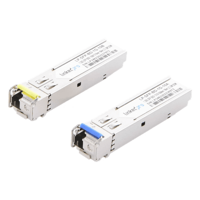 Transceptor Óptico SFP Bidireccional / Monomodo 1310/1550 nm / 1.25 Gbps / Alcance 10 km (32808 ft) / Conector LC/UPC Simplex / DDM / 2 Piezas