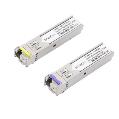Transceptor Óptico SFP Bidireccional / 1.25 Gbps / Monomodo / 60 km (196.8 ft) / 1490 & 1550 nm / LC/UPC Simplex / DDM / Hot-Plug / 2 Piezas LP-SFP-BD-1G-60 LINKEDPRO BY EPCOM