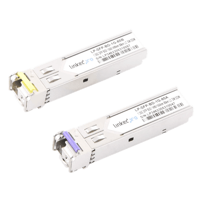 Transceptor Óptico SFP Bidireccional / Monomodo 1490/1550 nm / 1.25 Gbps / Alcance 80 km (262.5 ft) / LC/UPC Simplex / DDM / Hot-Pluggable / 2 Piezas LP-SFP-BD-1G-80 LINKEDPRO BY EPCOM