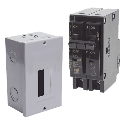 Kit Centro de Carga Sobreponer / 2P 20A / 120/240Vca / 10kA / 50A Total / -30°C a 70°C KITC2Q220S CHINT