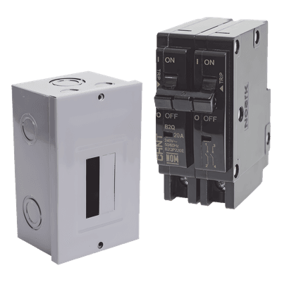 Kit Centro de Carga / 1 Fase 3 Hilos / 30A 2 Polos / 120/240Vca / 10kA / Sobreponer KITC2Q230S CHINT