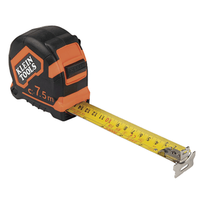 Flexómetro Profesional / 7.5 m (24.6 ft) / Gancho Doble Magnético / Cinta Bifaz Imperial-Métrica / Freno de Alta Velocidad / Revestimiento de Nylon 9375 KLEIN TOOLS