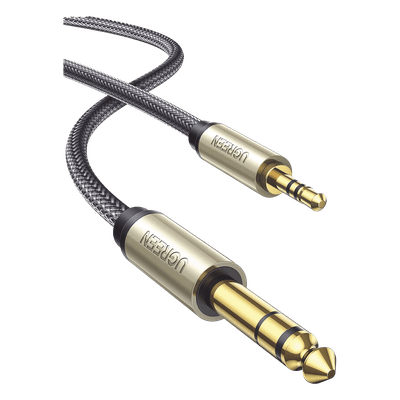Cable Audio Estéreo / 3.5mm TRS a 6.35mm TS / 1 m (3.3 ft) / Cobre Chapado en Plata / Trenza de Nylon / Conectores Oro 24K 10625 UGREEN