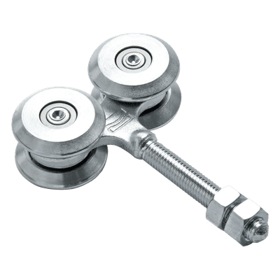 Carretilla Mediana para Puertas Colgantes / Acero Galvanizado / Carga 280 kgf / 4 Ruedas con Cojinete 1010-1110-001 COMUNELLO