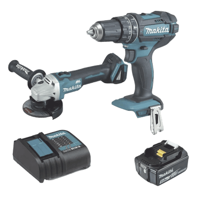 Kit Rotomartillo + Mini Esmeriladora / 18 Vcc / 5.0 Ah Li-Ion / 1900 RPM / 1/2 Pulgada / 28500 GPM DLX2402ST MAKITA