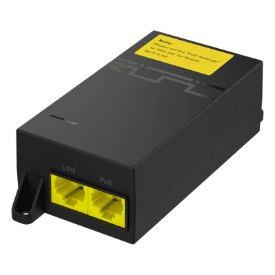 Inyector PoE Pasivo / Gigabit 1G / 52 V / 30 W / Protección 2000 A / RJ45 Blindado RG-POE-AT30 RUIJIE