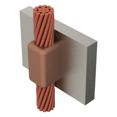 Molde para soldadura exotérmica / Conexión vertical 90° / Calibre 4/0 a placa vertical / 1.31 ft² equivalente TGM-CPVPV3-4/0 TOTAL GROUND