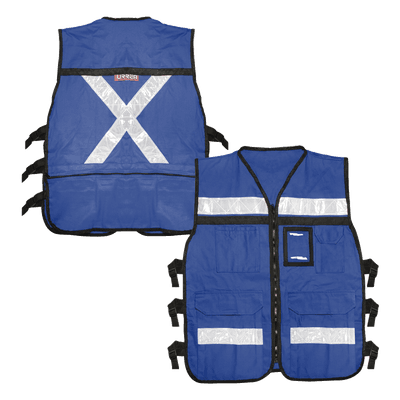 Chaleco Reflejante / 6 Bolsas Externas / 6 Broches Ajustables / Talla Grande / 2' Prismático / Algodón 250 gr/m