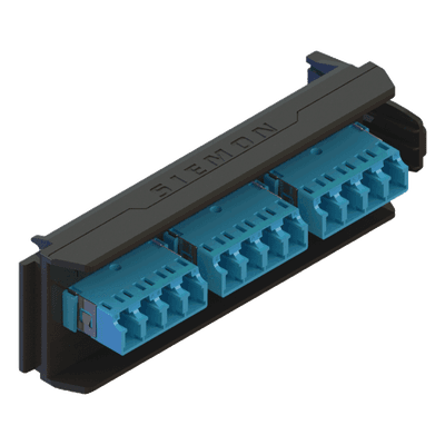 Placa Acopladora / 6 Conectores Dúplex LC/UPC / 12 Fibras Monomodo / Sin Shutter / Compatible LightVerse Core, Plus y Pro LVA12-LCU-BC-A SIEMON