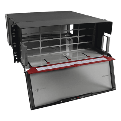 Distribuidor de Fibra Óptica de Alta Densidad / 4 UR / 16 Placas Plug and Play / Hasta 384 Fibras / Rack 19" (48.26 cm) LVE-4U-MD-P01A SIEMON