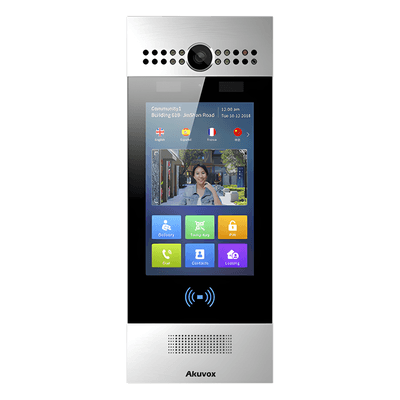 Videoportero IP / Pantalla Táctil 7" / Reconocimiento Facial / Dual Cámara 2MP / IP65 / IK06 / PoE / SIP / ONVIF / Android / QR y PIN / RFID 125kHz/13.56MHz / Bluetooth R29CKIT AKUVOX