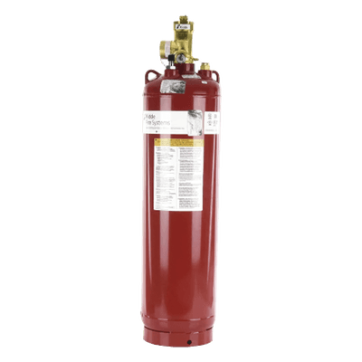 Cilindro con Válvula para Sistema de Agente Limpio / Capacidad 200 lb (90.7 kg) / Indicador de Nivel de Líquido / Acero con Pintura Roja / Aprobación UL ULC FM USCG 45-550201-001 KIDDE