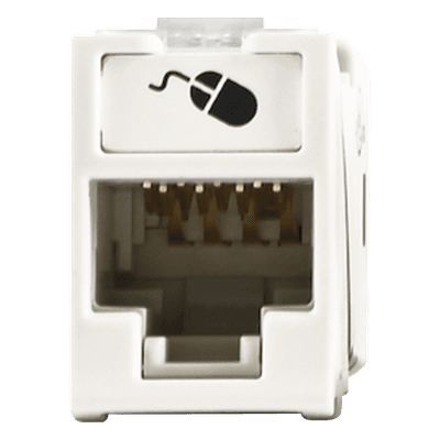 Jack Cat6 / UTP / Montaje Híbrido Plano-Angulado / 1 Puerto / Terminación 110 / Blanco / -10°C a 60°C / 22-24 AWG U6-H02NS SIEMON