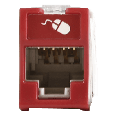 Jack RJ45 Cat6a / UTP / Montaje Híbrido Plano-Angulado / Terminación 110 / Color Rojo U6A-H03NS SIEMON