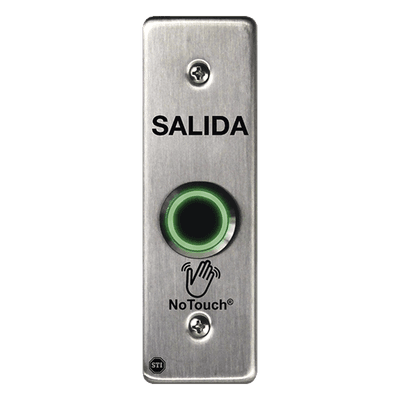 Interruptor IR sin contacto / Acero inoxidable 304 / Montaje delgado 4.5 x 4.5 x 0.26 pulgadas / Salida relé ajustable 0.5-20 s / Contacto seco tipo C NT-SS001-ES STI