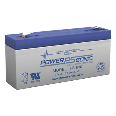 Batería de respaldo / 6V / 3.50AH / Tecnología AGM/VRLA / Terminales F1 / Vida útil 5 años / Certificación UL PS-630-F1 POWER SONIC