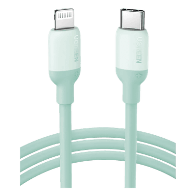 Cable USB-C a Lightning / Certificado MFi / 1 Metro (3.28 Pies) / Carga Rápida PD 20W / Sincronización 480 Mbps / Silicona y TPE / Verde 20308 UGREEN