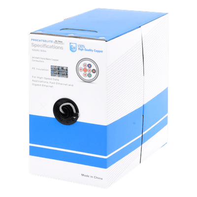 Bobina de Cable / Cat5e / 24 AWG / 305 m (1000 ft) / UL / Gris / Interior / PoE / Videovigilancia PRO-CAT-5E-LITE LINKEDPRO BY EPCOM