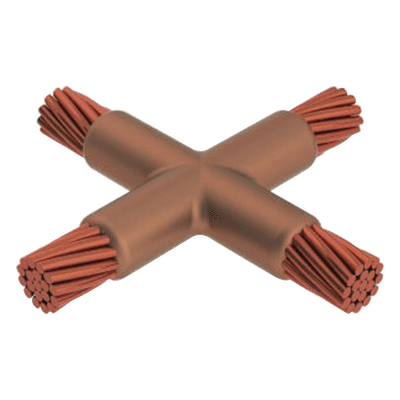 Molde para soldadura exotérmica / Horizontal / Cable 1/0 AWG a 1/0 AWG / Tipo X / Paso y derivación TGM-CCX-1/0-1/0 TOTAL GROUND
