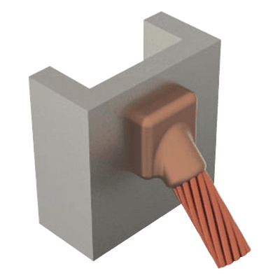Molde para soldadura exotérmica / Superficie vertical / Cable 1/0 AWG / Ángulo 45° TGM-C45PV-1/0 TOTAL GROUND