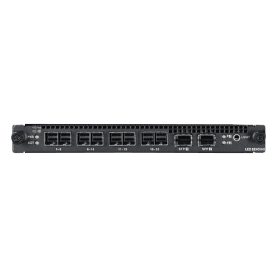 Tarjeta de Salida LED / 4 miniSAS 20 Puertos 1G / 2 Interfaces Ópticas 10G / Resolución 10.4 MP / Audio 3.5 mm