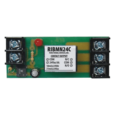 Relevador de control piloto / SPDT / Bobina 24 VAC-CD / Contactos 15 A @125 VAC / Montaje en riel 2.75 in / Serie RIB RIBMN24C HONEYWELL BMS