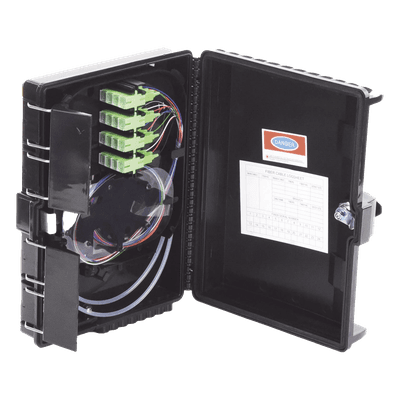 Caja de Empalme para Fibra Óptica / 24 Fusiones / 16 Puertos Drop FTTx / IP65 / Splitter 1x16 SC/APC / -40°C a +85°C LP-FAT16 LINKEDPRO BY EPCOM