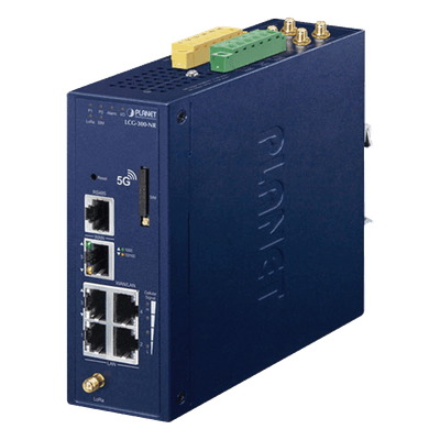 Gateway LoRaWAN Celular 5G NR / 5 Puertos Gigabit / -45°C a 75°C / IP30 / 300 Nodos