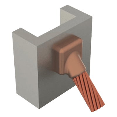 Molde para soldadura exotérmica / Superficie vertical a cable / 2/0 AWG / Ángulo 45° / Grafito resistente a altas temperaturas TGM-C45PV-2/0 TOTAL GROUND