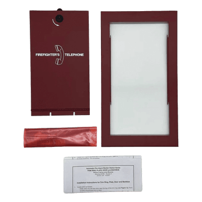 Puerta con cerradura / montaje en superficie / 38.56 x 21.75 cm / esmalte rojo horneado / para auricular AFAWS-TELC AFAWS-KS NOTIFIER