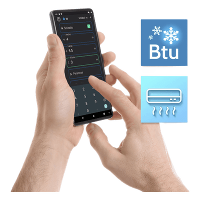 Calculadora de Capacidad de Enfriamiento / Cálculo BTU / Zonificación Geográfica / Conversión Toneladas Refrigeración / Android iOS CALCULADOR-BTU AUFIT