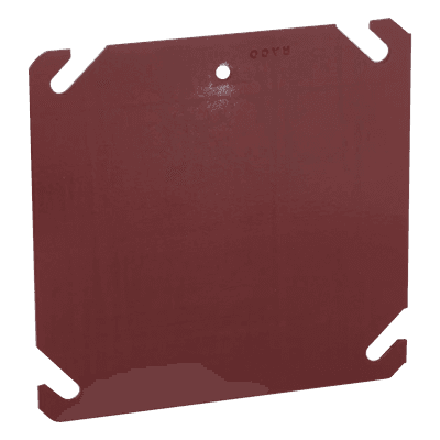 Tapa Plana para Caja Eléctrica / Acero Galvanizado / 4 x 4 x 0.063 in / Color Rojo / cUL Listado HUB-911-8 RACO